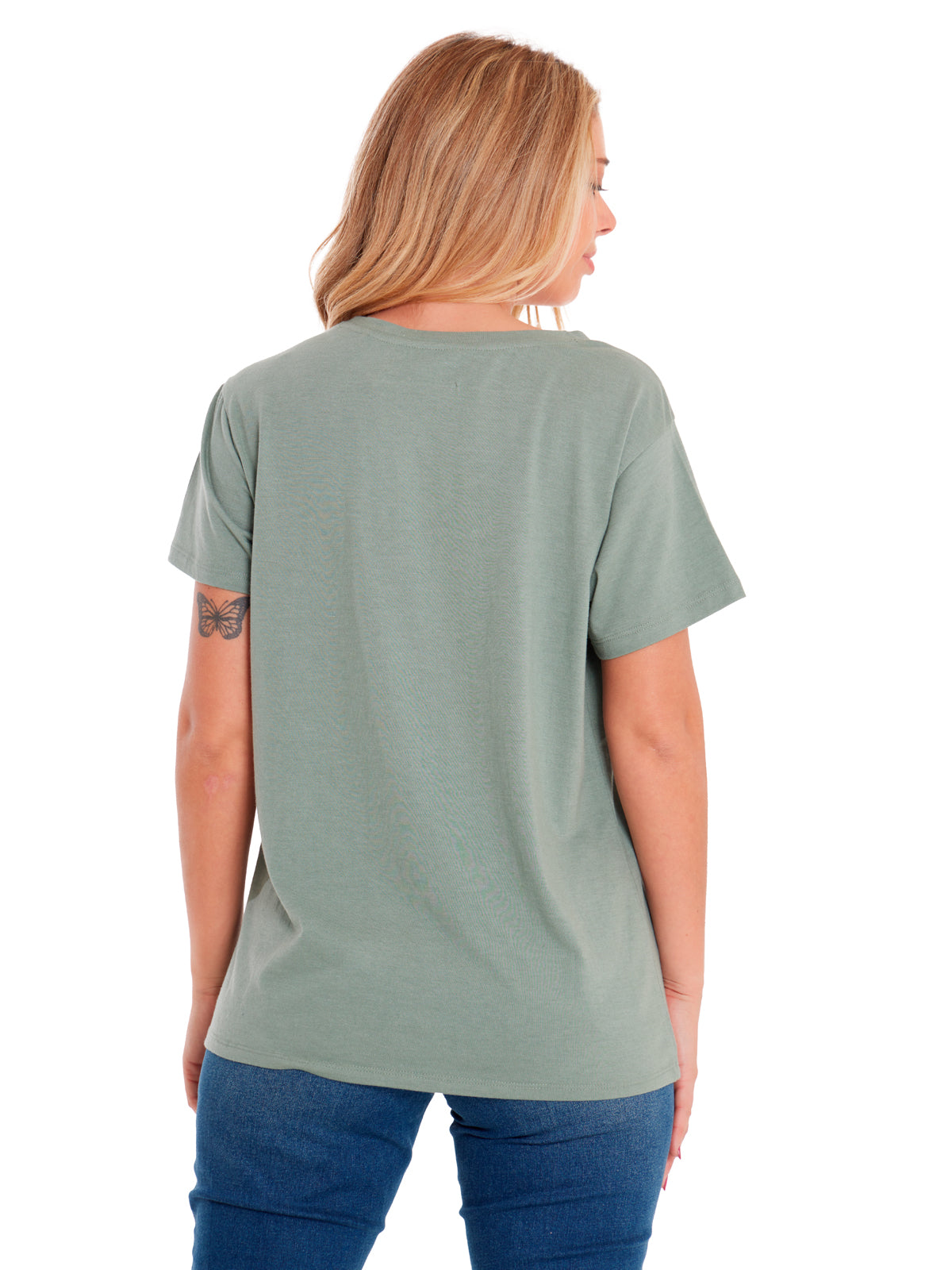 Polera Manga corta Casual Mujer CREW GRAPHIC TEE 1 Verde CAT