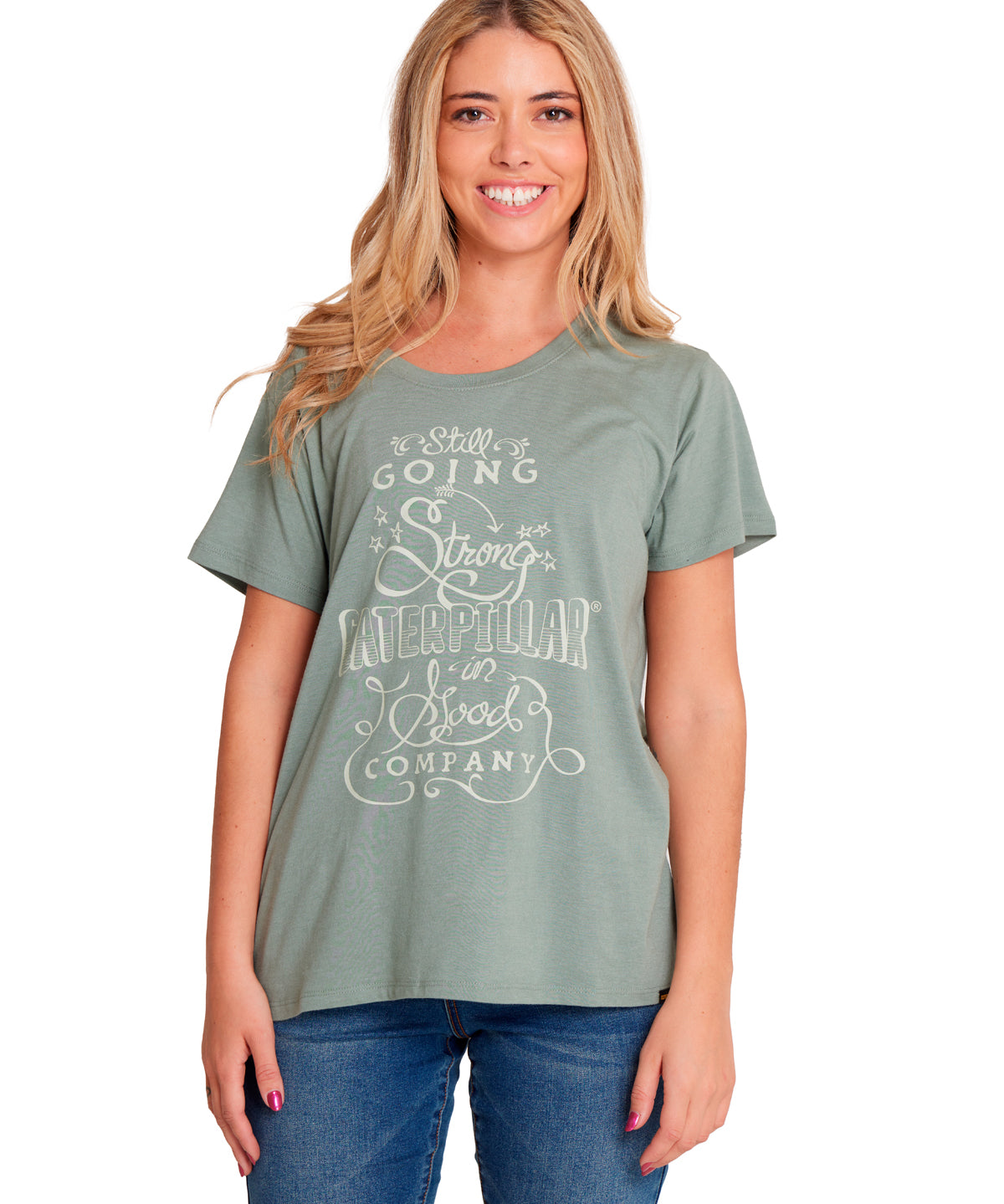 Polera Manga corta Casual Mujer CREW GRAPHIC TEE 1 Verde CAT