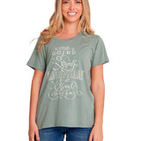 Polera Manga corta Casual Mujer CREW GRAPHIC TEE 1 Verde CAT