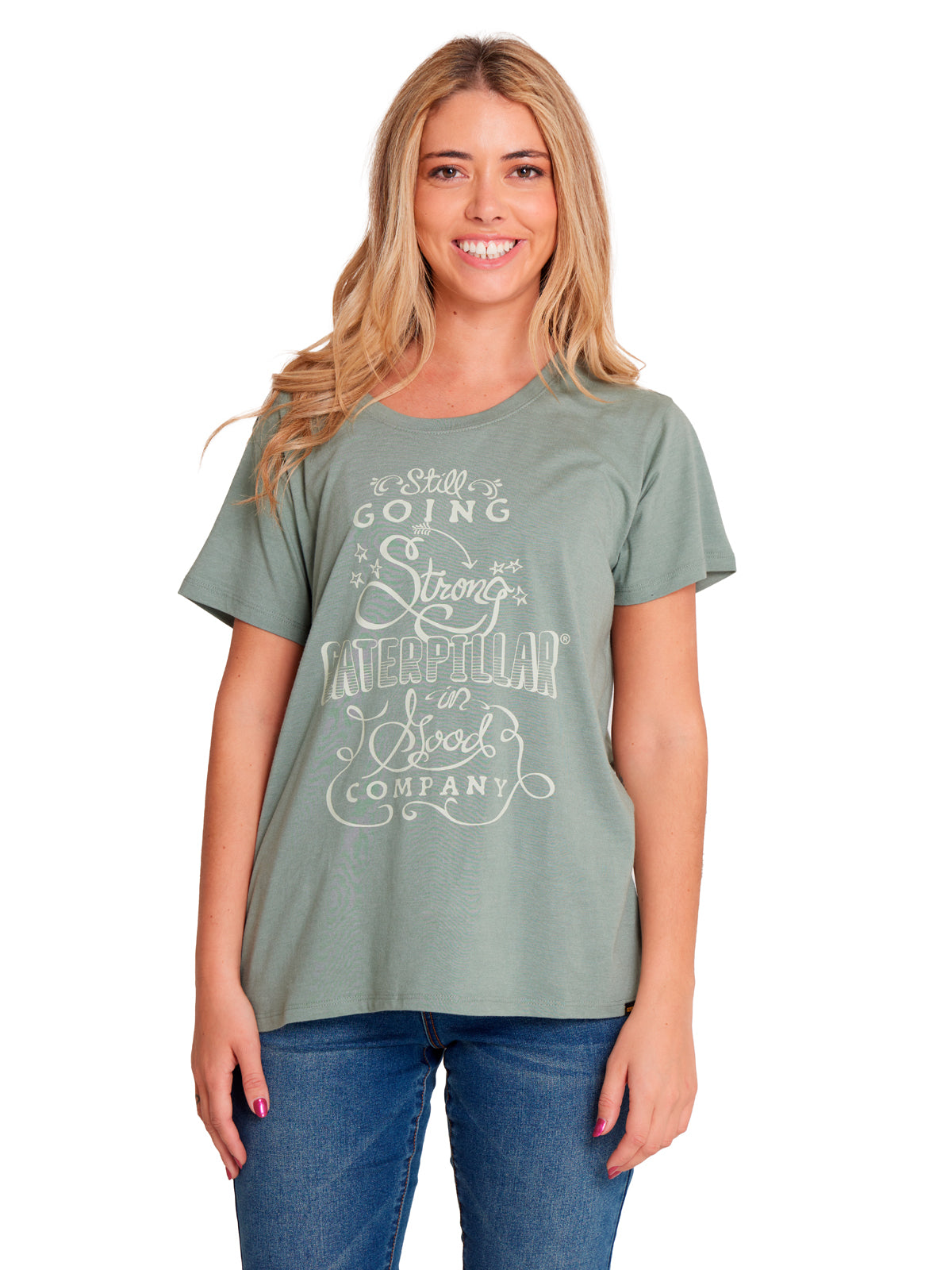 Polera Manga corta Casual Mujer CREW GRAPHIC TEE 1 Verde CAT