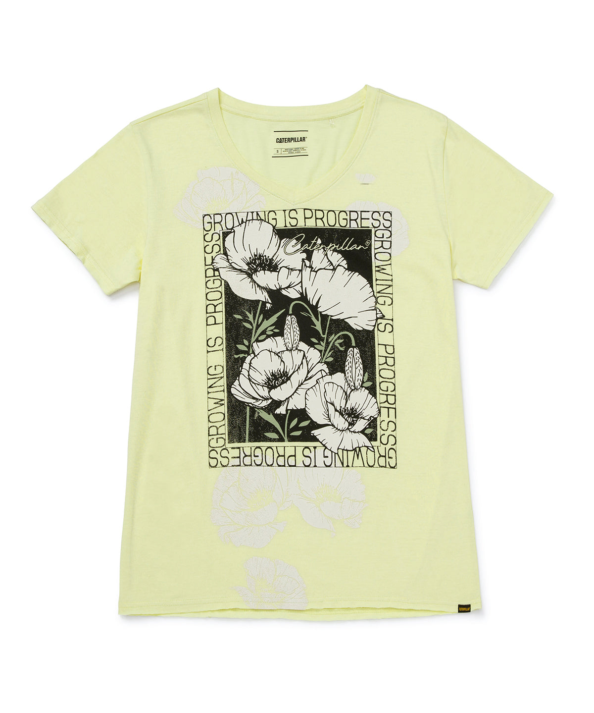Polera Manga corta Casual Mujer W V-NECK GRAPHIC TEE 3 Amarillo CAT