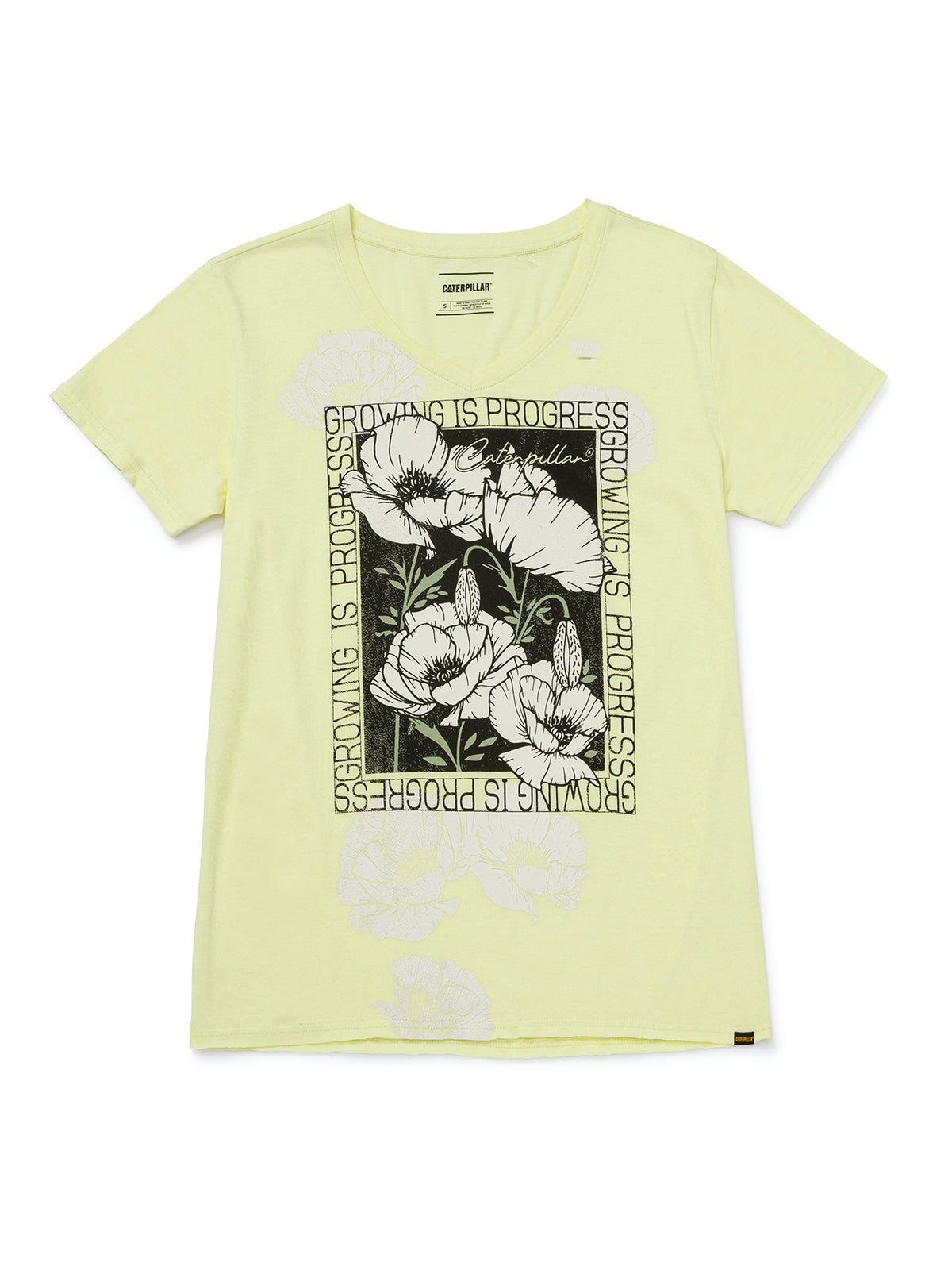 Polera Manga corta Casual Mujer W V-NECK GRAPHIC TEE 3 Amarillo CAT