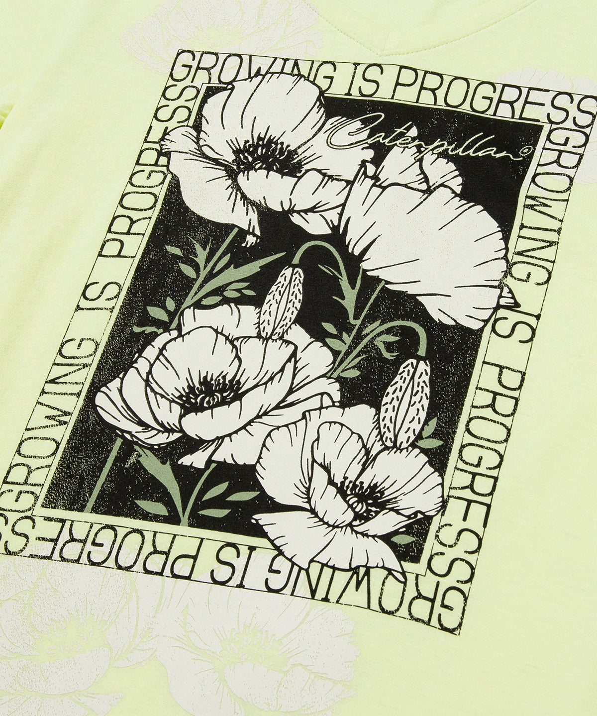 Polera Manga corta Casual Mujer W V-NECK GRAPHIC TEE 3 Amarillo CAT