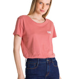 Polera Manga Corta Mujer Logo Terracota CAT