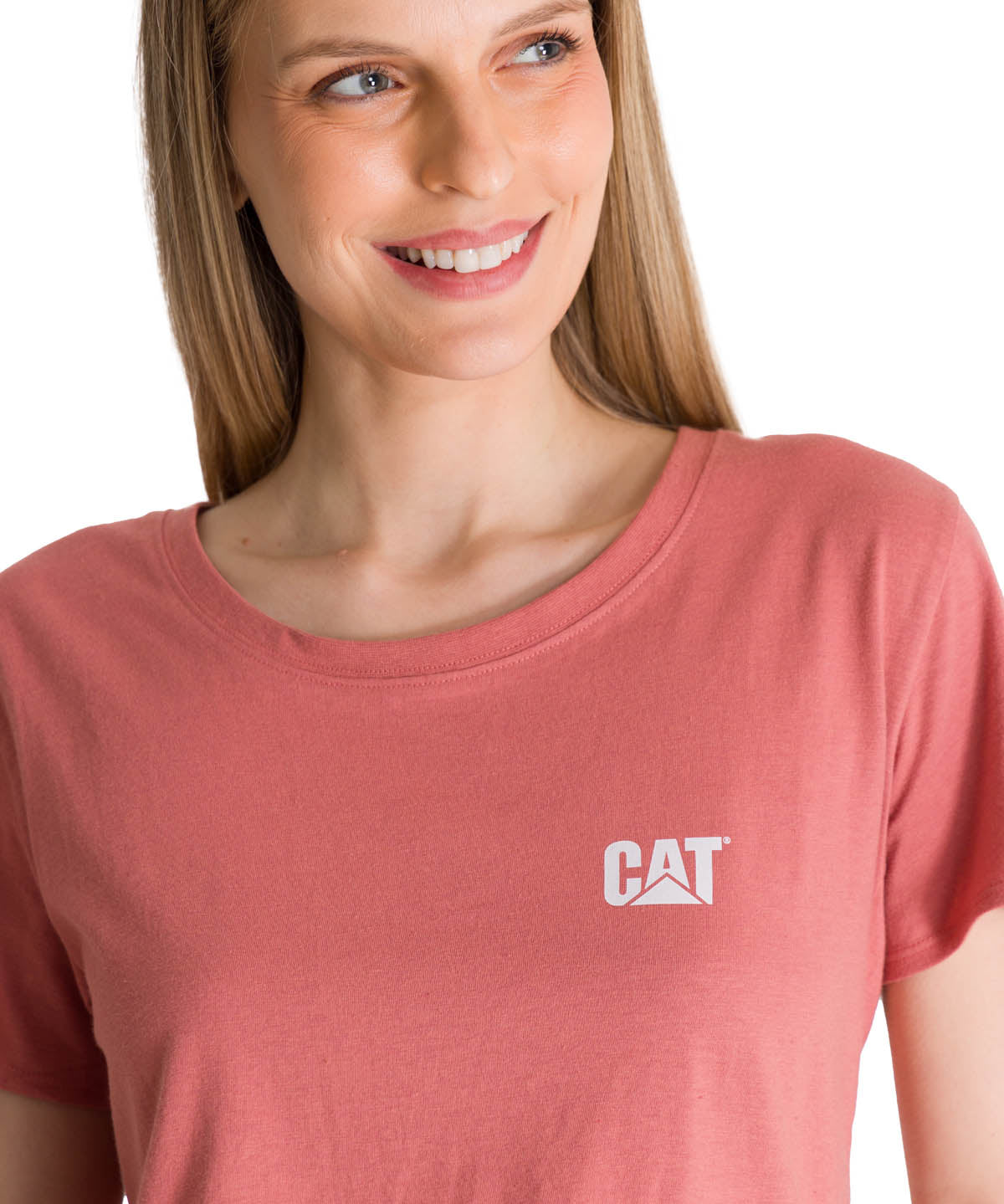 Polera Manga Corta Mujer Logo Terracota CAT