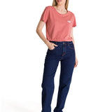 Polera Manga Corta Mujer Logo Terracota CAT