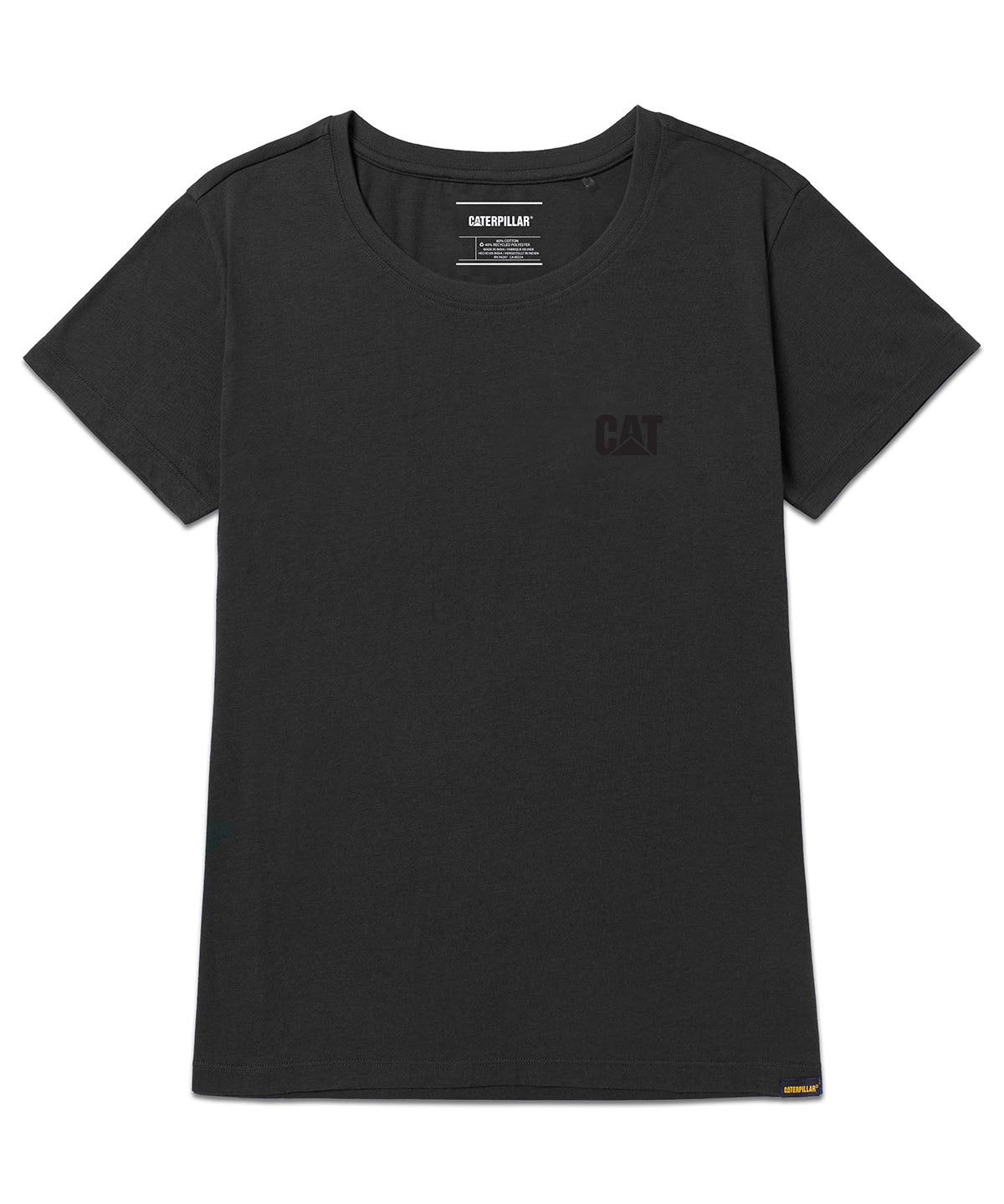 Polera Manga Corta Mujer Logo Negro CAT