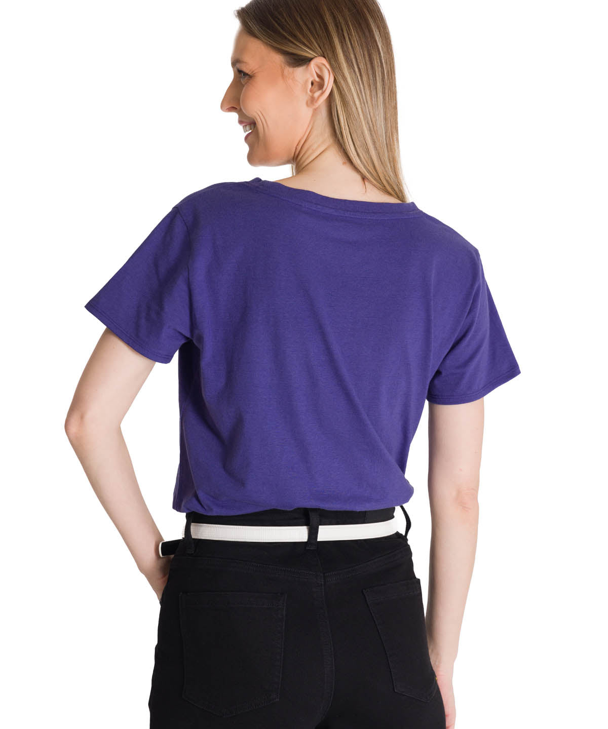 Polera Manga Corta Mujer Logo Azul CAT