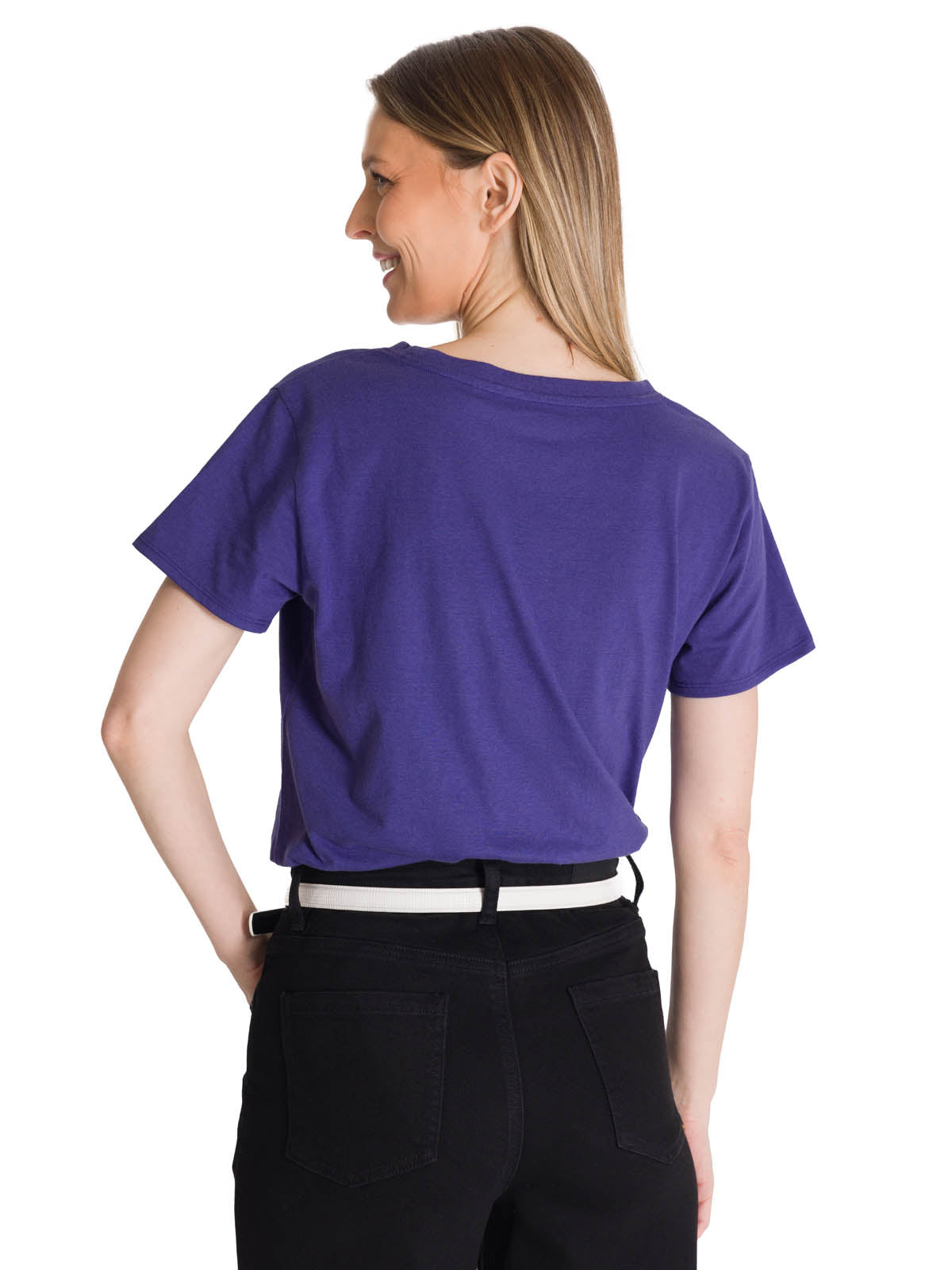 Polera Manga Corta Mujer Logo Azul CAT