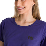 Polera Manga Corta Mujer Logo Azul CAT