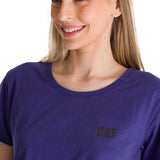 Polera Manga Corta Mujer Logo Azul CAT