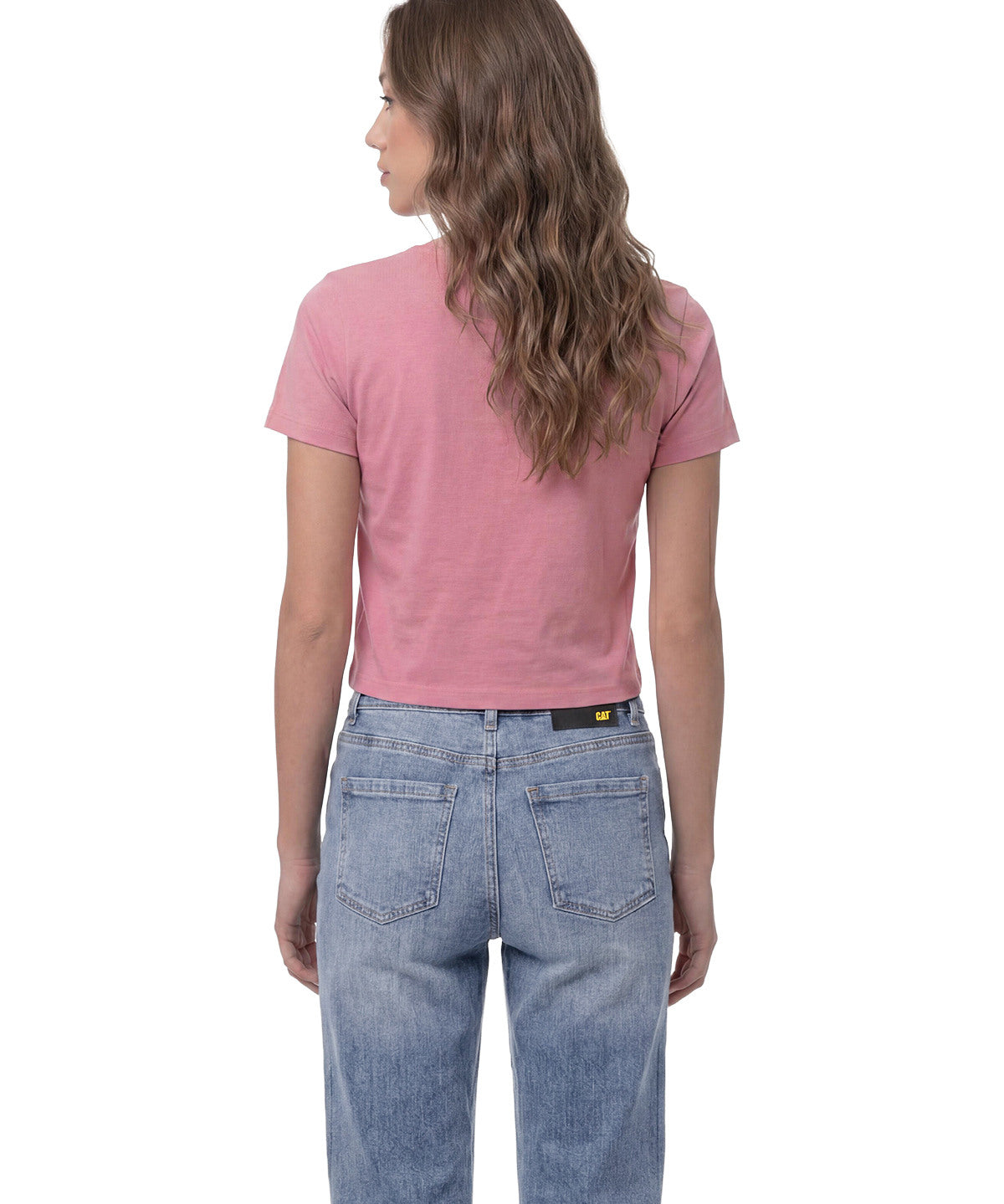 Polera Manga Corta Mujer Logo Rosa CAT
