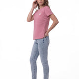 Polera Manga Corta Mujer Logo Rosa CAT