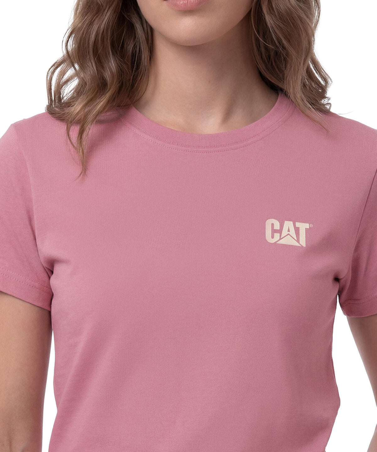 Polera Manga Corta Mujer Logo Rosa CAT