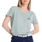 Polera Manga Corta Mujer Logo Azul Celeste CAT