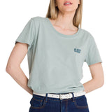 Polera Manga Corta Mujer Logo Azul Celeste CAT
