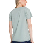 Polera Manga Corta Mujer Logo Azul Celeste CAT