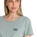Polera Manga Corta Mujer Logo Azul Celeste CAT