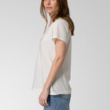 Polera Manga Corta Mujer CAT Logo Tee - Vainilla