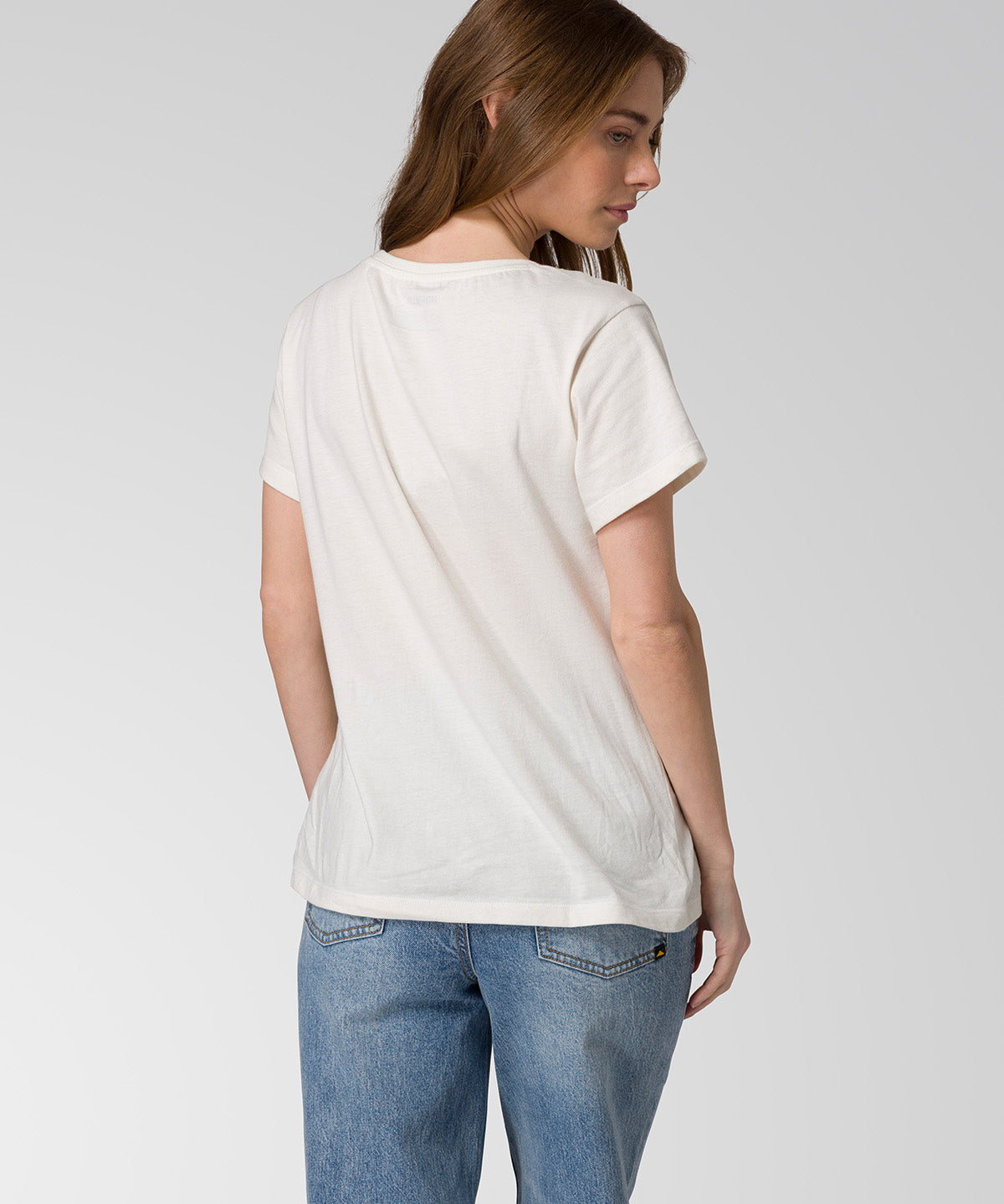Polera Manga Corta Mujer CAT Logo Tee - Vainilla