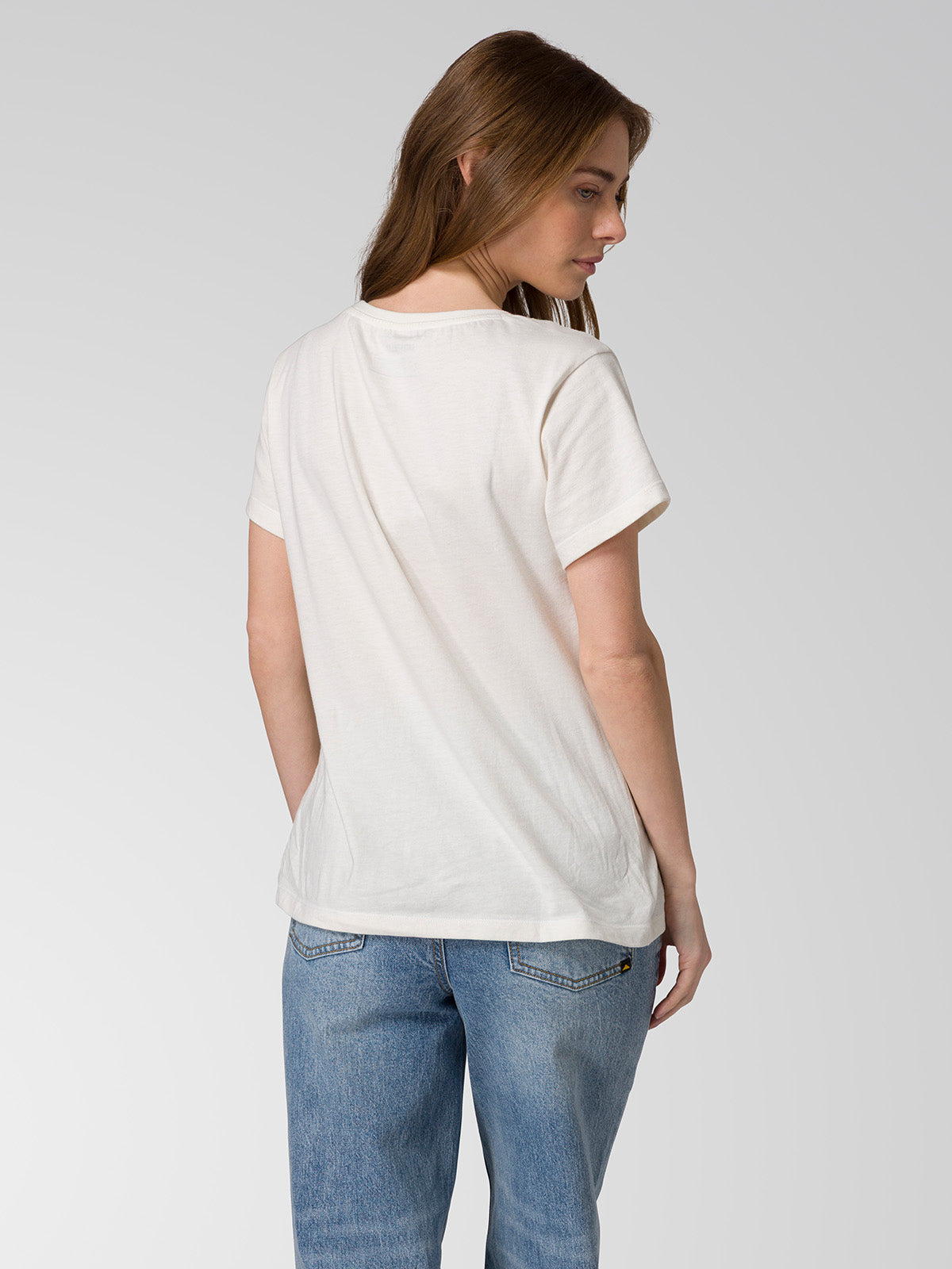 Polera Manga Corta Mujer CAT Logo Tee - Vainilla