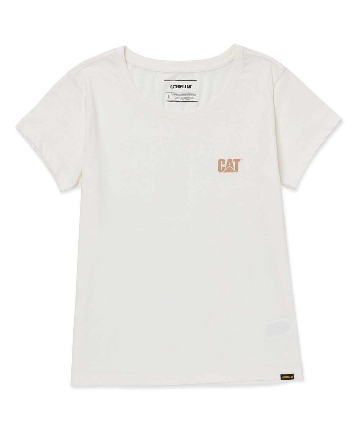 Polera Manga Corta Mujer CAT Logo Tee - Vainilla