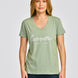 Polera Manga corta Casual Mujer CATERPILLAR SCRIPT V-NECK TEE Verde CAT