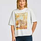 Polera Manga corta Casual Mujer BOXY HEAVYWEIGHT GRAPHIC TEE 2 Celeste CAT