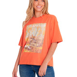 Polera Manga corta Casual Mujer BOXY HEAVYWEIGHT GRAPHIC TEE 2 Durazno CAT