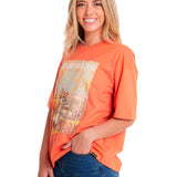 Polera Manga corta Casual Mujer BOXY HEAVYWEIGHT GRAPHIC TEE 2 Durazno CAT