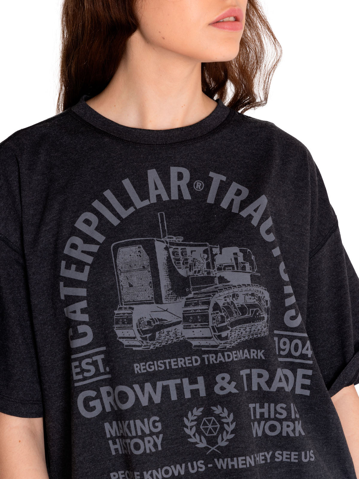 Polera Manga corta Casual Mujer BOXY NOVELTY TEE 2 Negro CAT