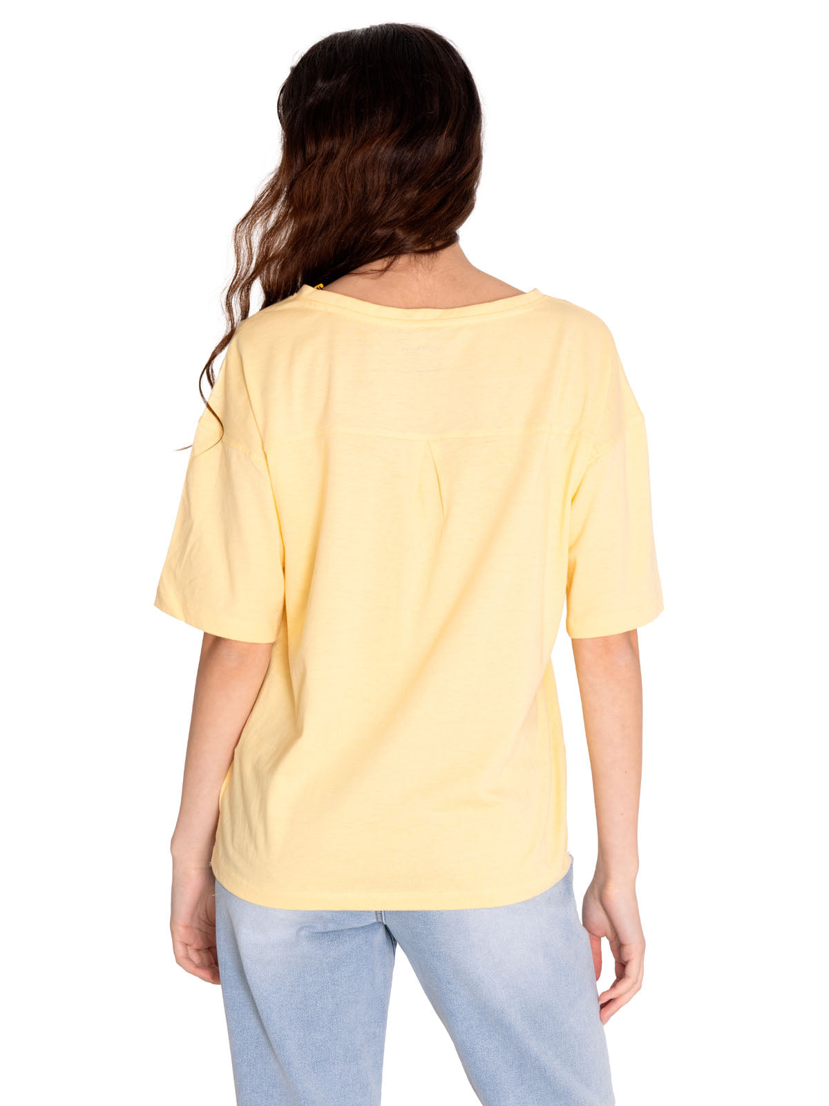 Polera Manga corta Casual Mujer NOTCH NECK NOVELTY TEE 1 Amarillo CAT