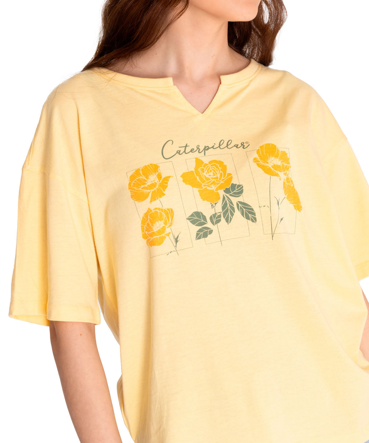 Polera Manga corta Casual Mujer NOTCH NECK NOVELTY TEE 1 Amarillo CAT