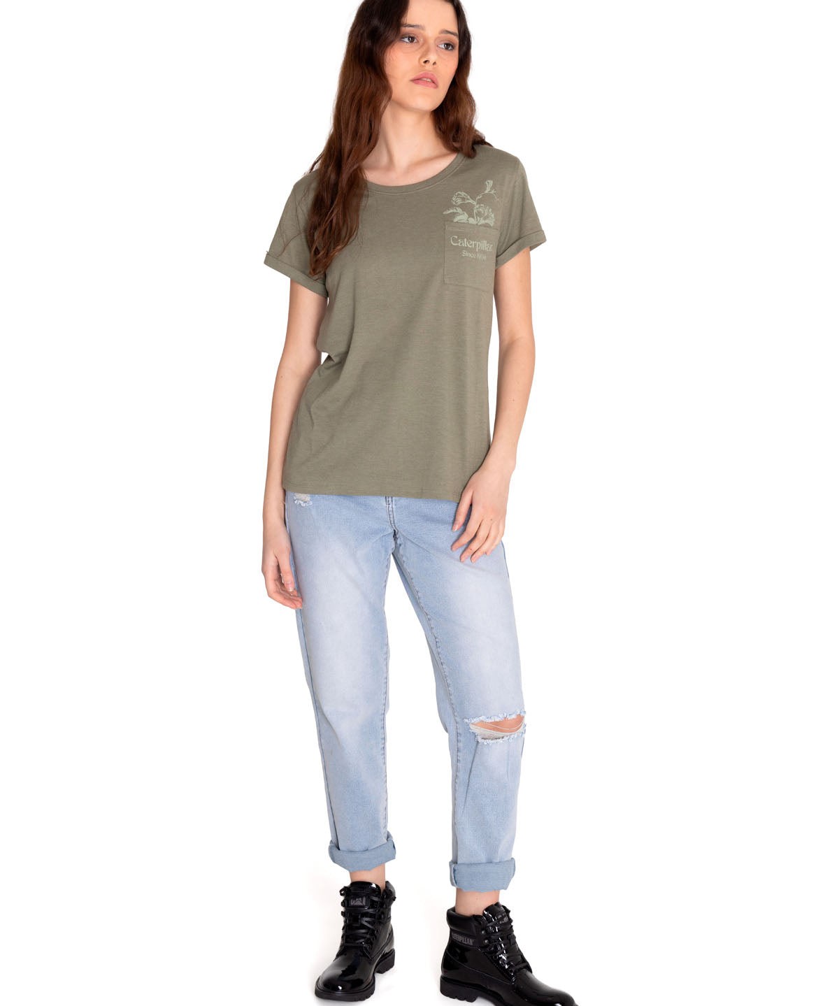 Polera Manga corta Casual Mujer NOVELTY POCKET TEE 1 Verde CAT