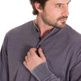 Polera Manga Larga Hombre Burnout L/S Henley Gris Oscuro Cat