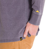 Polera Manga Larga Hombre Burnout L/S Henley Gris Oscuro Cat