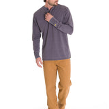 Polera Manga Larga Hombre Burnout L/S Henley Gris Oscuro Cat