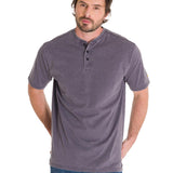 Polera Manga Corta Hombre Burnout S/S Henley Grafito Cat