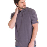 Polera Manga Corta Hombre Burnout S/S Henley Grafito Cat