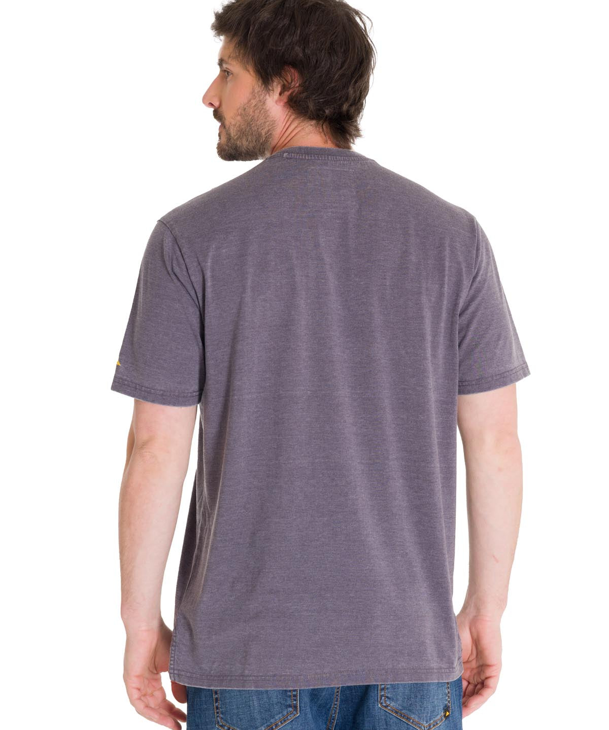 Polera Manga Corta Hombre Burnout S/S Henley Grafito Cat