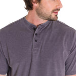 Polera Manga Corta Hombre Burnout S/S Henley Grafito Cat