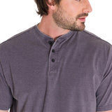 Polera Manga Corta Hombre Burnout S/S Henley Grafito Cat