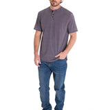 Polera Manga Corta Hombre Burnout S/S Henley Grafito Cat