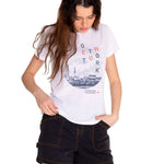 Polera Manga corta Casual Mujer CREW GRAPHIC TEE 2 Blanco CAT