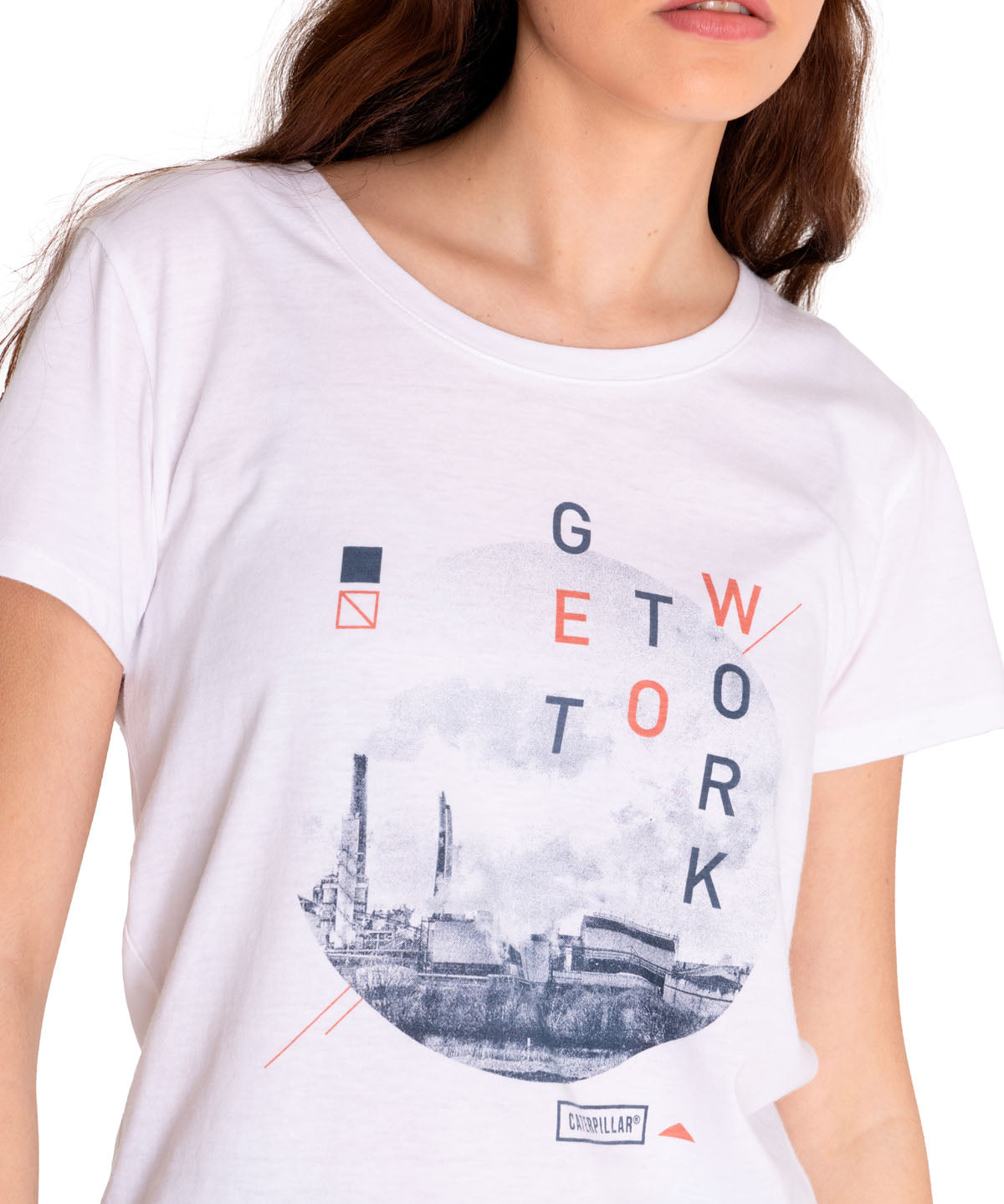 Polera Manga corta Casual Mujer CREW GRAPHIC TEE 2 Blanco CAT