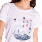 Polera Manga corta Casual Mujer CREW GRAPHIC TEE 2 Blanco CAT