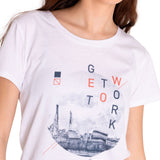 Polera Manga corta Casual Mujer CREW GRAPHIC TEE 2 Blanco CAT