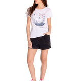 Polera Manga corta Casual Mujer CREW GRAPHIC TEE 2 Blanco CAT