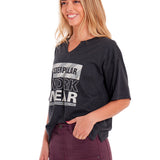 Polera Manga corta Casual Mujer NOTCH NECK NOVELTY TEE 2 Negro CAT