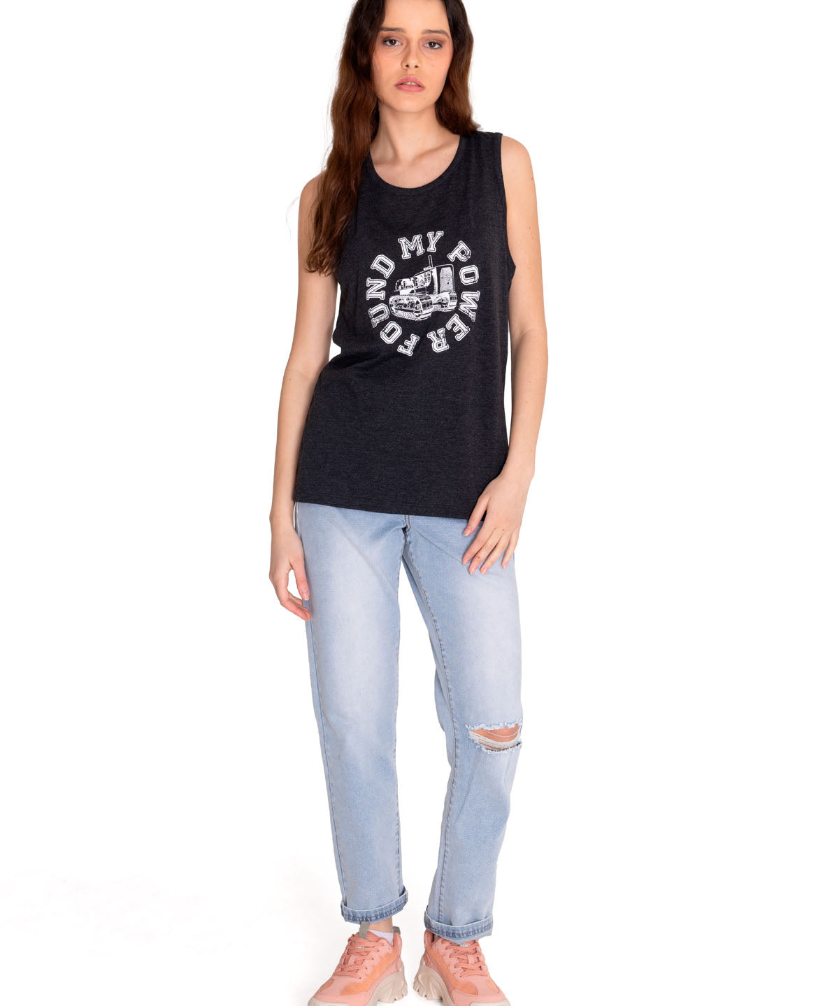 Polera Sin manga Casual Mujer GRAPHIC TANK 1 Negro CAT